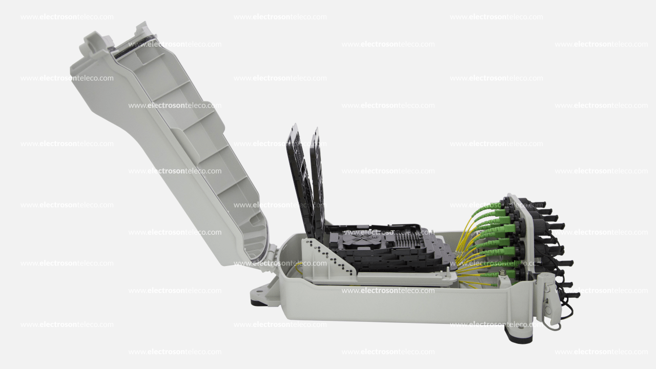 Caja Terminal Óptica Exterior 16 Conectores Reforzados lateral