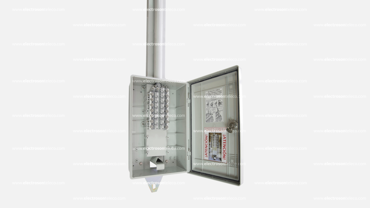 Caja terminal distribución 16 pares para postes